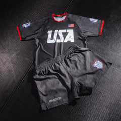 USA National Team V2 Black BJJ - Short Sleeve Rashguard Brazilian Jiu Jitsu