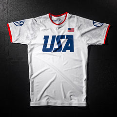 USA National Team V2 White BJJ - Short Sleeve Rashguard Brazilian Jiu Jitsu