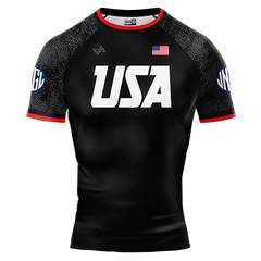 USA National Team V2 Black BJJ - Short Sleeve Rashguard Brazilian Jiu Jitsu