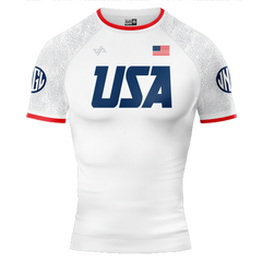 USA National Team V2 White BJJ - Short Sleeve Rashguard Brazilian Jiu Jitsu
