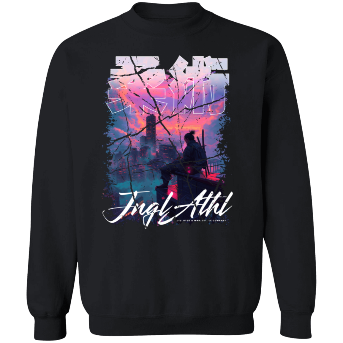 Synthwave Samurai - Crewneck Sweatshirt