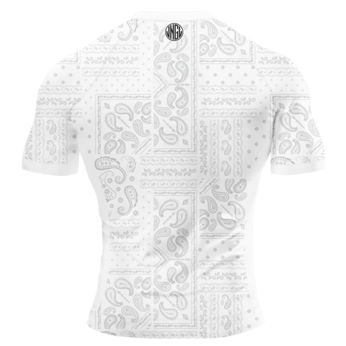 Bandana White BJJ - Short Sleeve Rashguard Brazilian Jiu Jitsu