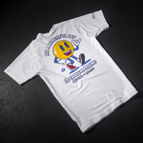 Beautiful Day White BJJ - Short Sleeve Rashguard Brazilian Jiu Jitsu